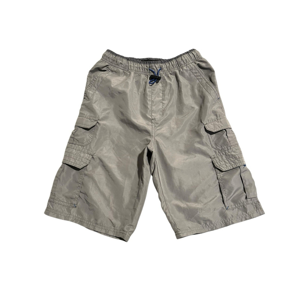 PLUGG Board Shorts Boys Large Gray Cargo Pockets 10 in Inseam